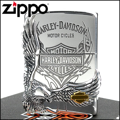 【ZIPPO】日系~Harley-Davidson-哈雷鷹-燻銀鍍色金屬加工打火機