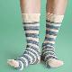 【摩達客】瑞典進口【Happy Socks】白藍灰橫紋中統襪 product thumbnail 1