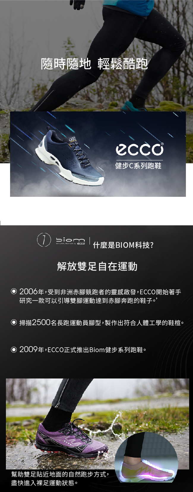 ECCO BIOM C 男 銷售冠軍自然律動健步鞋-深藍
