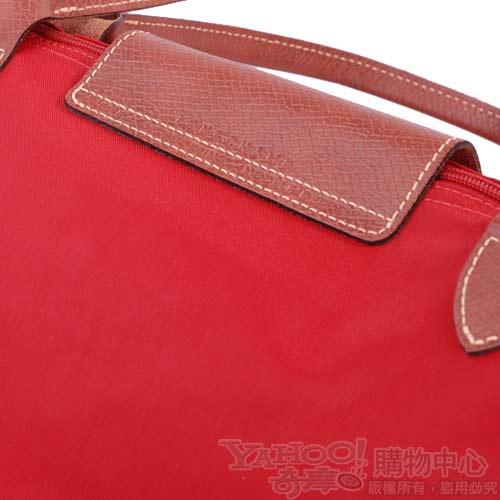 Longchamp折疊中型長提柄水餃包(紅)