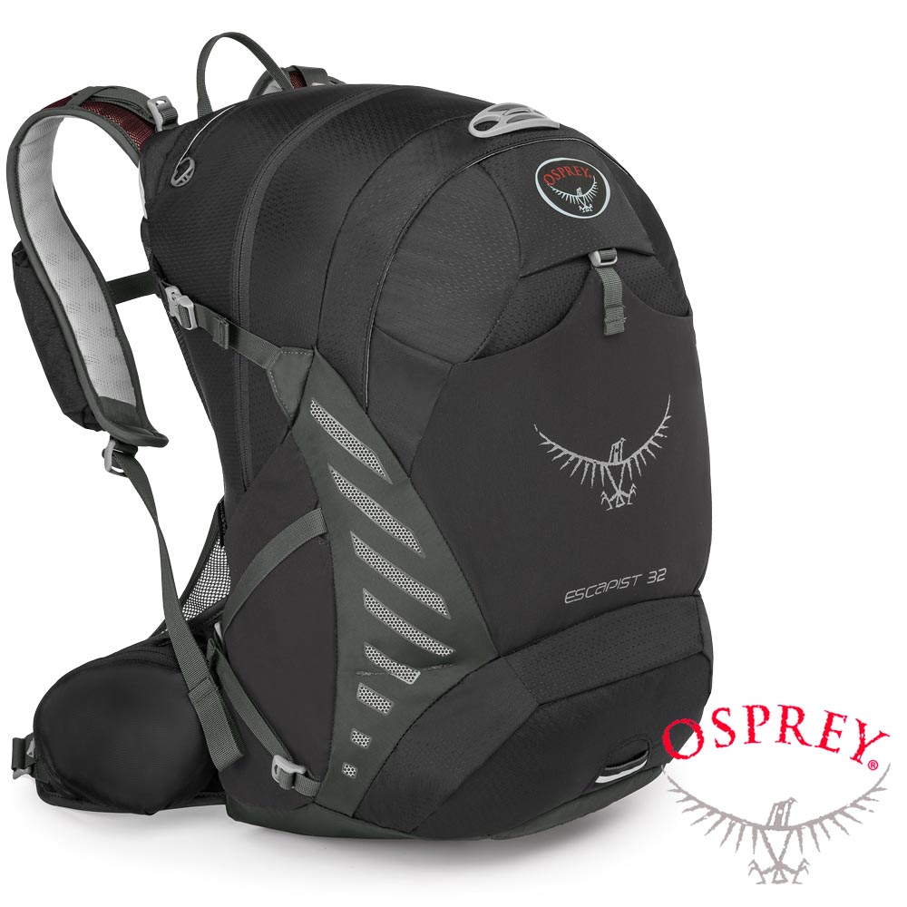 【OSPREY】Escapist 32L 專業單車背包/健行登山背包_黑