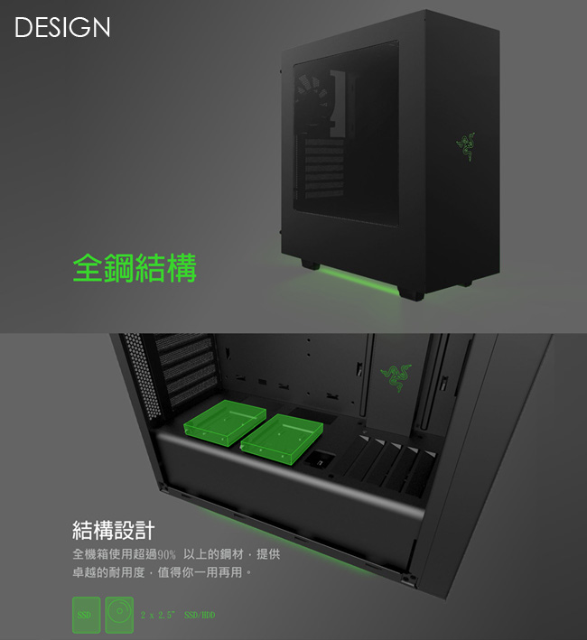 NZXT恩傑 S340 RAZER特仕版 電腦機殼