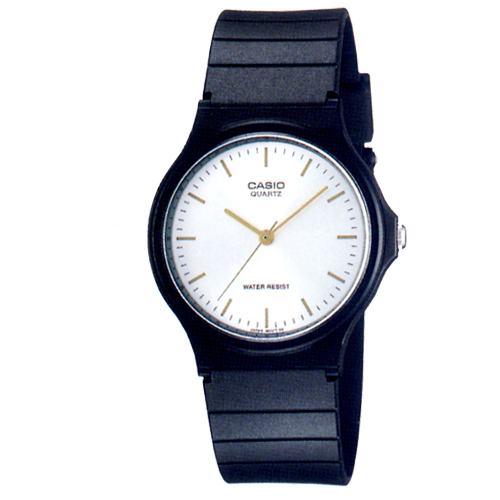 CASIO 超輕薄感數字錶(MQ-24-7E2)-銀白金字