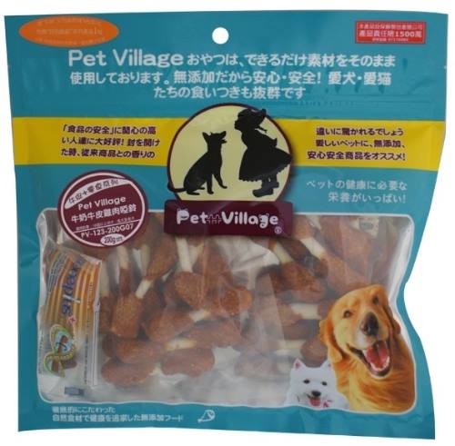 Pet Village 牛奶牛皮雞肉啞鈴 200g