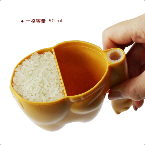 Waybe 造型雙格量米杯(橘駱駝)