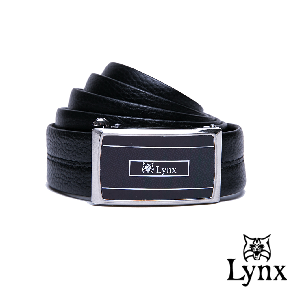 Lynx - 山貓紳士系列穩重款自動扣真皮皮帶