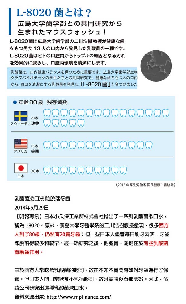 新包裝 日本製 L8020乳酸菌漱口水攜帶包 (10MLx22入/不含酒精) (8H)