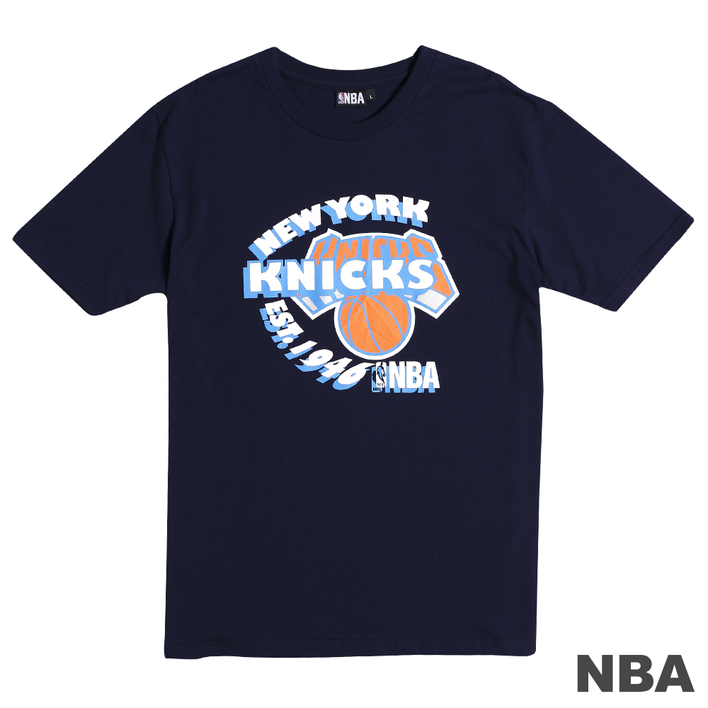 NBA-紐約尼克隊流行印花短袖上衣-深藍(男)