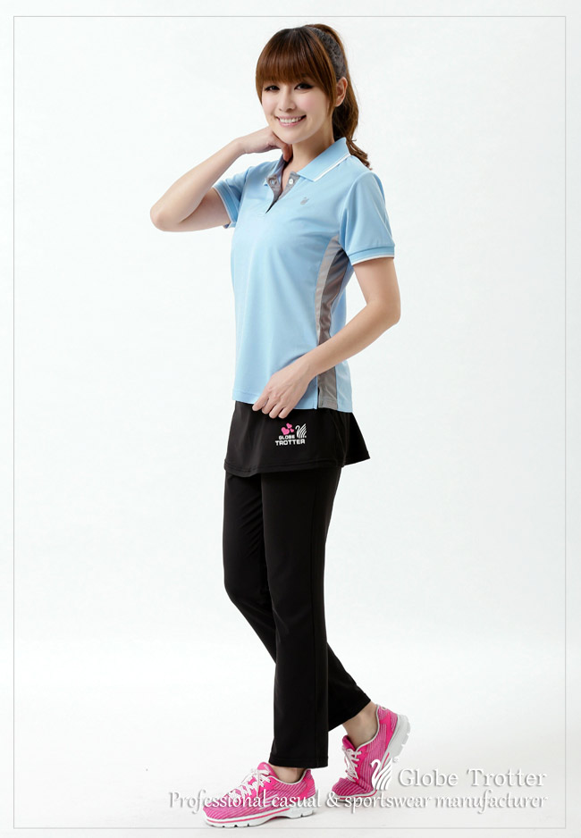 【遊遍天下】MIT台灣製抗UV彈性假兩件式休閒長褲P127黑色