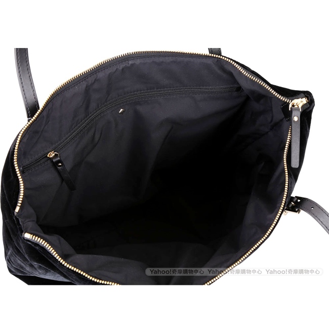 Kate Spade Watson Lane Maya 金字浮刻絨面托特包(大/黑)