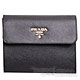 PRADA SAFFIANO MATEL LOGO 防刮皮革釦式零錢機能中夾(黑) product thumbnail 1