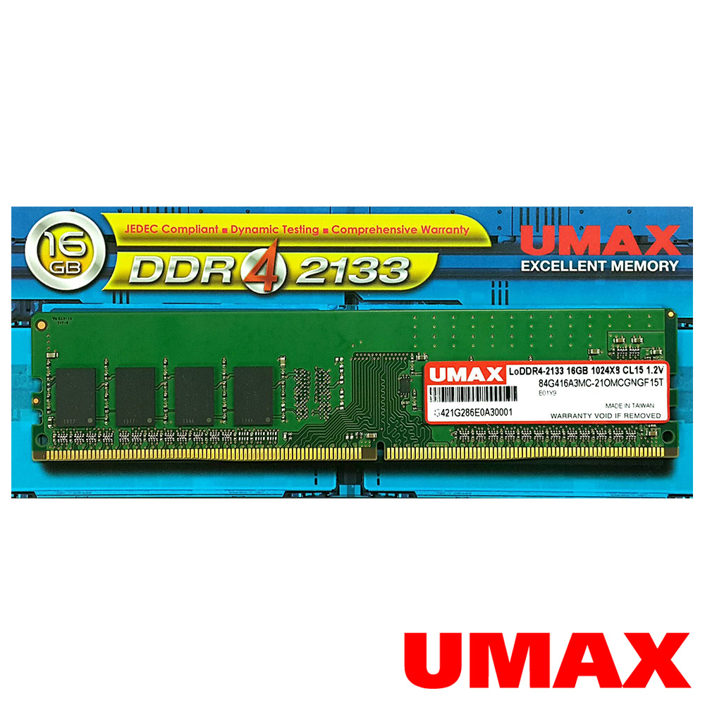 UMAX DDR4 2133  16GB 1024x8 桌上型記憶體