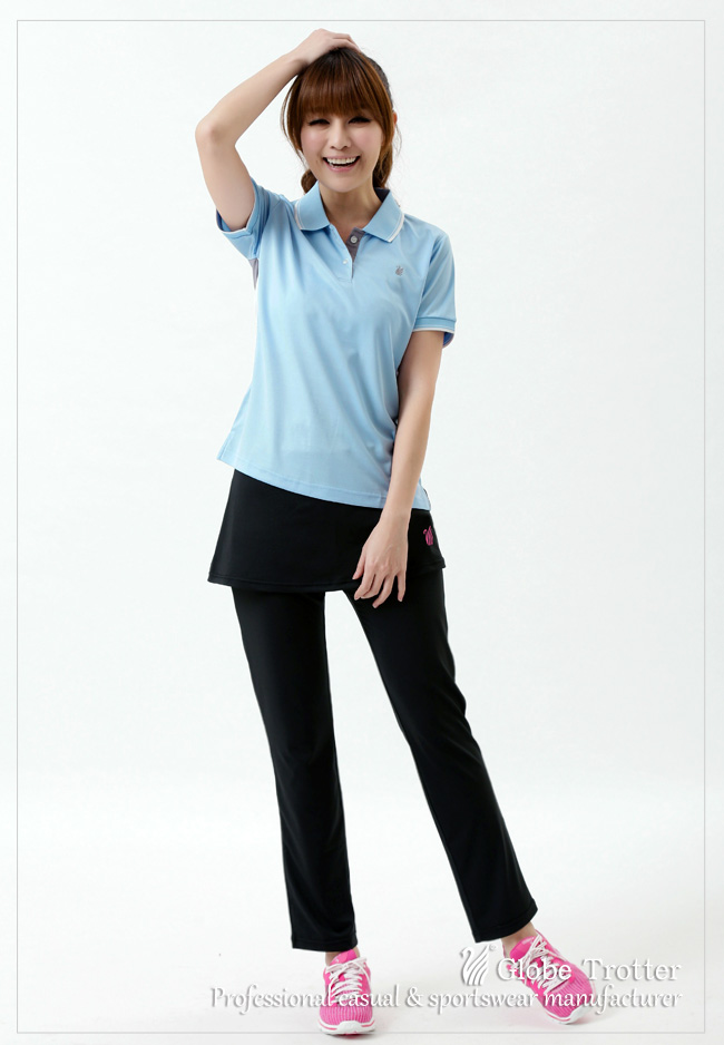 【遊遍天下】MIT台灣製抗UV彈性假兩件式休閒長褲P127-1黑色