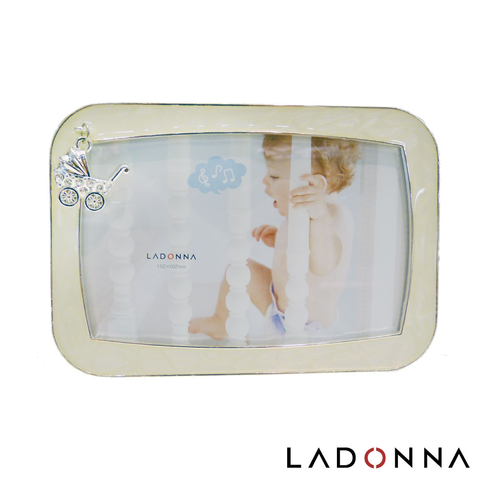 日本 LADONNA Baby 親親寶貝 水晶娃娃車 4X6相框白 MB49-P-WH