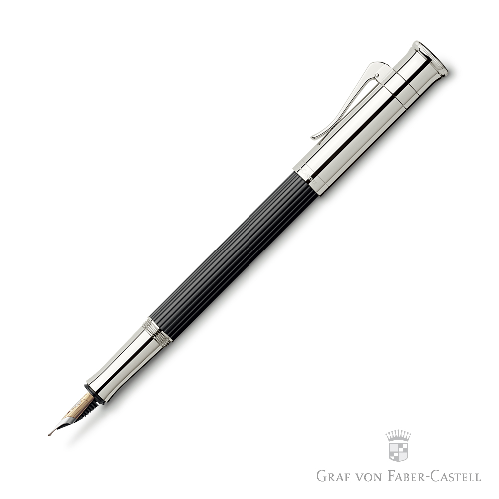 GRAF VON FABER-CASTELL 經典系列鍍白金黑檀木鋼筆