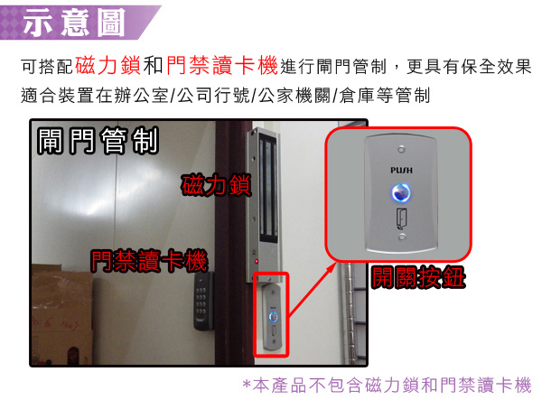 防盜門禁 KINGNET開門按鈕 LED指示燈