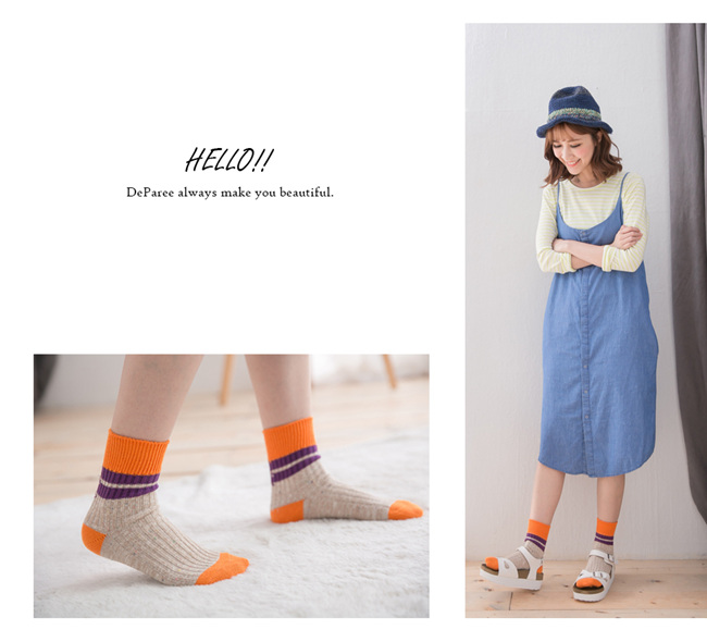 蒂巴蕾 流行女棉襪-美式風格