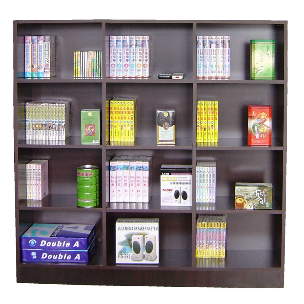 【Dr. DIY】12格中型書櫃/收納櫃(W120xH120)-深胡桃木色
