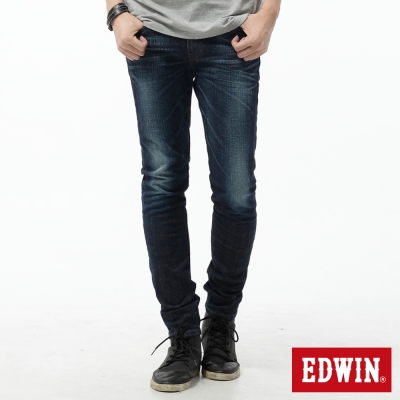 EDWIN 大尺碼窄直筒 EDGE LINE牛仔褲-男-酵洗藍