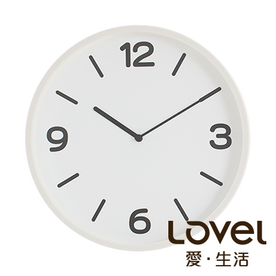 Lovel 30cm 純白寧夏簡約膠框壁掛時鐘(P300W-WH)