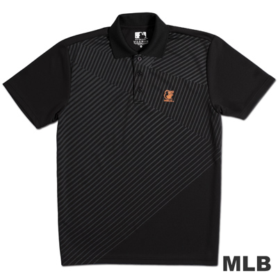 MLB-巴爾的摩金鶯隊線條造型POLO衫-黑(男)