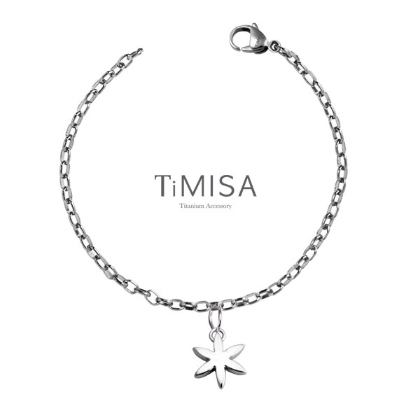 TiMISA 《花漾動感》純鈦腳鍊(S)