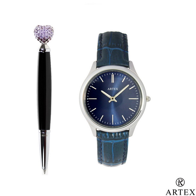 ARTEX 傾訴原子筆+手錶 雙組合/愛心