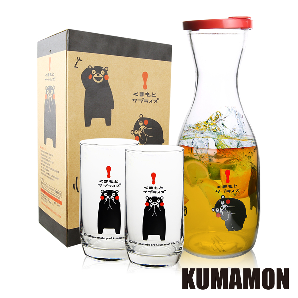 KUMAMON熊本熊 玻璃壺杯組(1000ml*1+310ml*2)