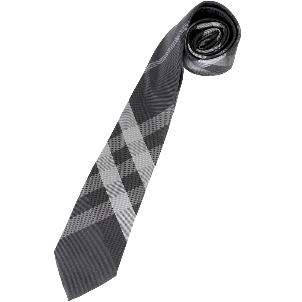 BURBERRY 現代剪裁BEAT格紋絲質領帶(炭灰色)