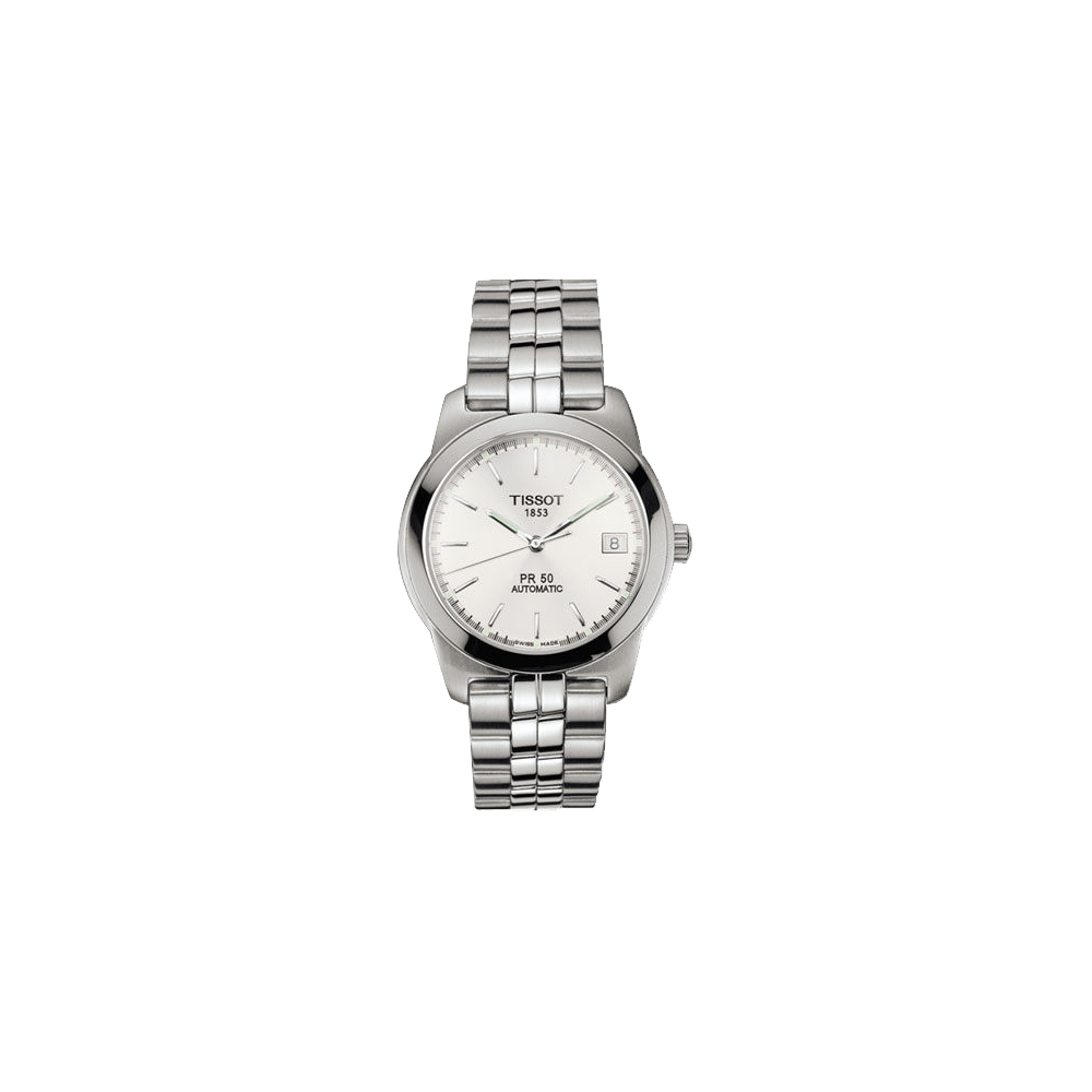 TISSOT 天梭 官方授權 PR50 雅典風範機械腕錶-白x銀/36mm