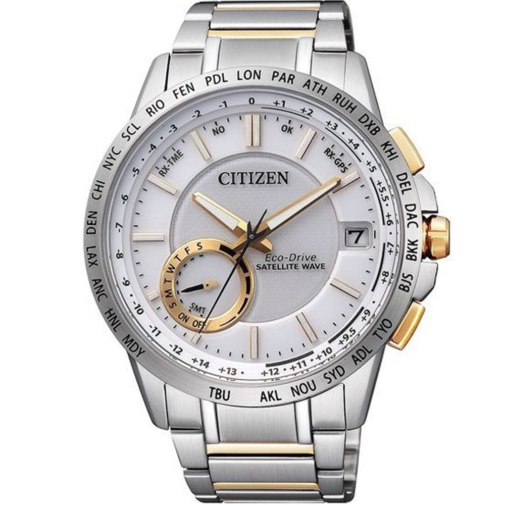 CITIZEN 星辰 光動能感光限量衛星紳士腕錶(CC3006-58A)-銀白/44.5mm