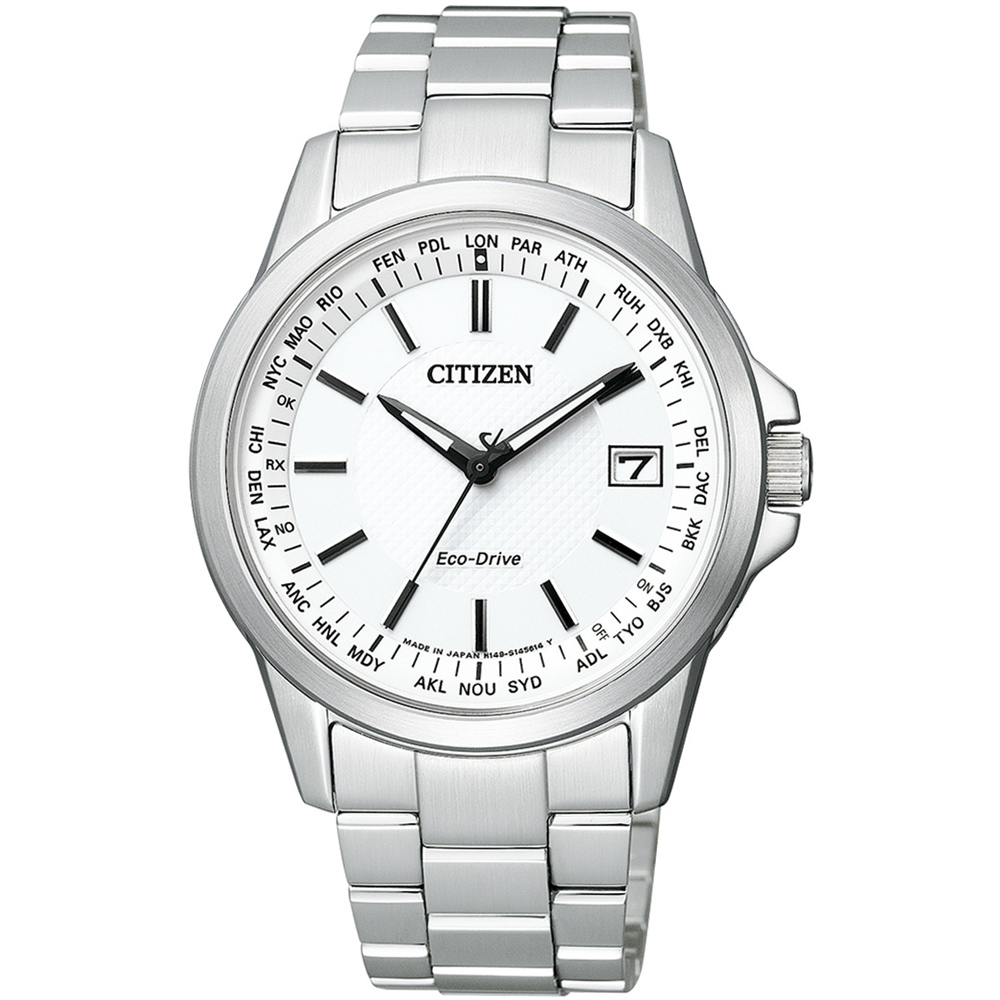 CITIZEN 嶄新世界限量電波時計腕錶(CB1090-59A)-白/38mm