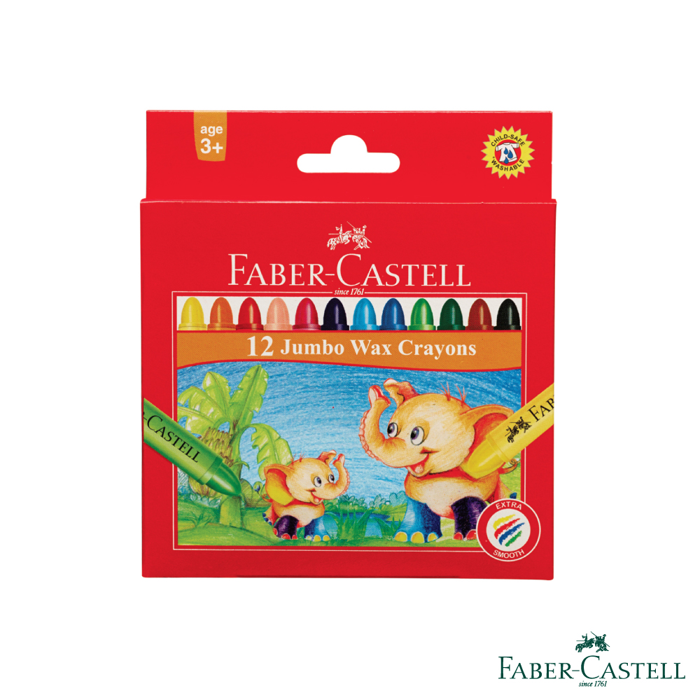 Faber-Castell 紅色系 大象粗芯蠟筆12色