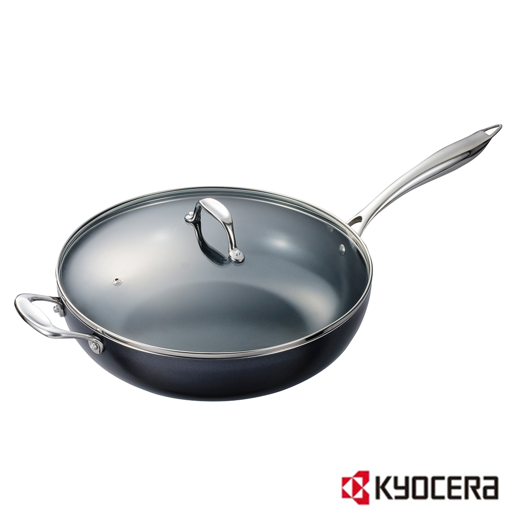 【KYOCERA】日本京瓷陶瓷平底鍋(32cm)