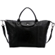 LONGCHAMP Le pliage Cuir 短把皮革摺疊兩用包(中/黑色) product thumbnail 1