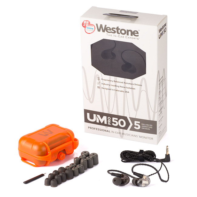 Westone UM Pro 50 New 五單體可換線監聽級入耳式耳機-透明
