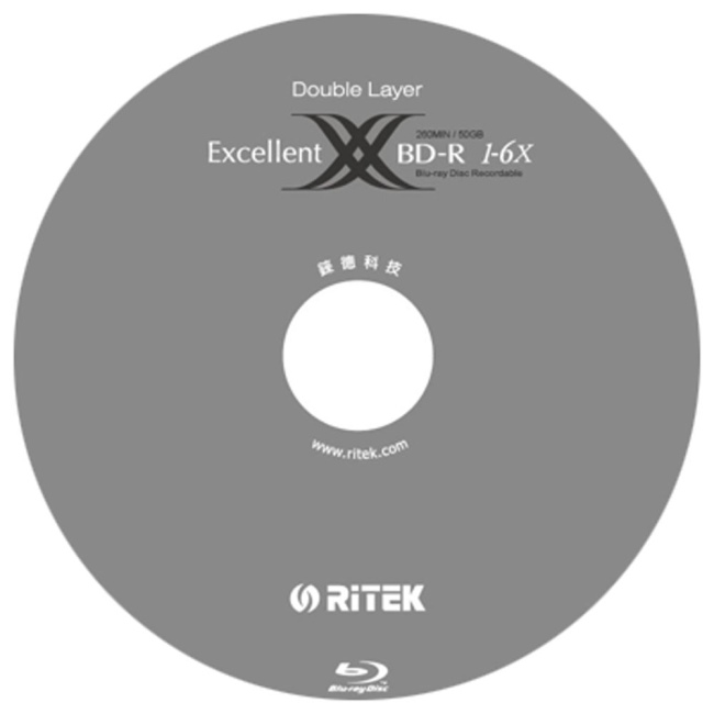 錸德 Ritek 藍光 X版 BD-R 6X DL 50GB 可燒錄光碟片(10片)