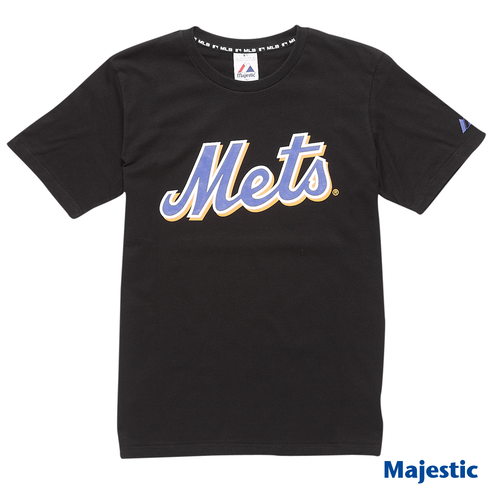 Majestic-紐約大都會隊隊徽短袖T恤-黑
