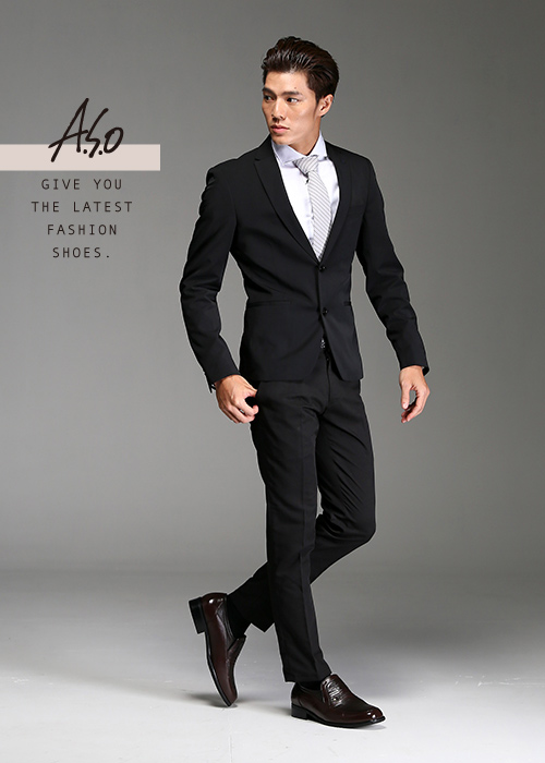 A.S.O 超輕雙核心 柔軟真皮直套式奈米紳士鞋 咖啡色