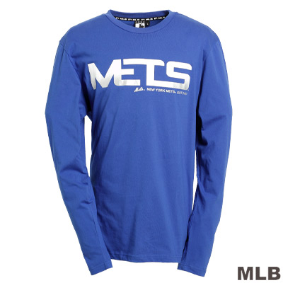 MLB-紐約大都會隊字母logo棉質T恤-藍(男)