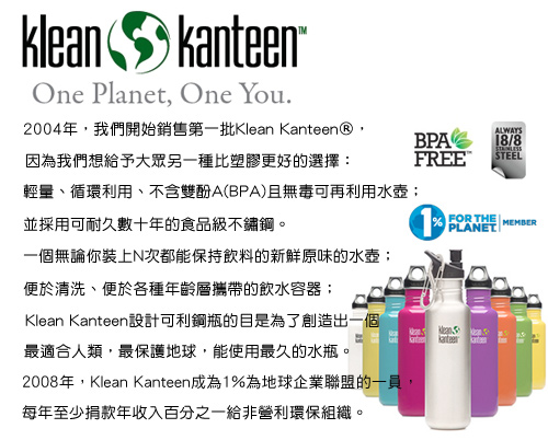 美國Klean Kanteen經典保溫瓶946ml-湖泊藍