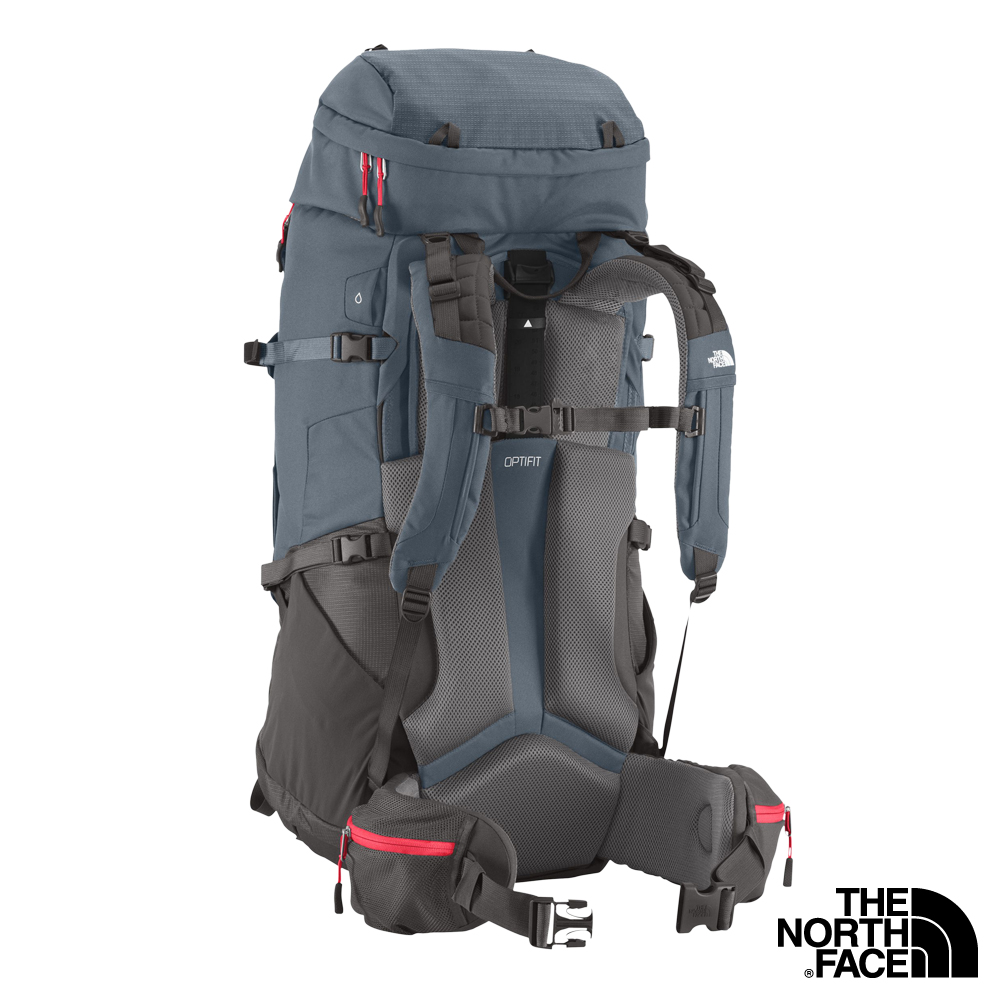 The North Face 65升TERRA 專業登山背包灰藍/火紅| Yahoo奇摩購物中心