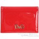 D&G 橘紅色漆亮小牛皮釦式短夾 product thumbnail 1