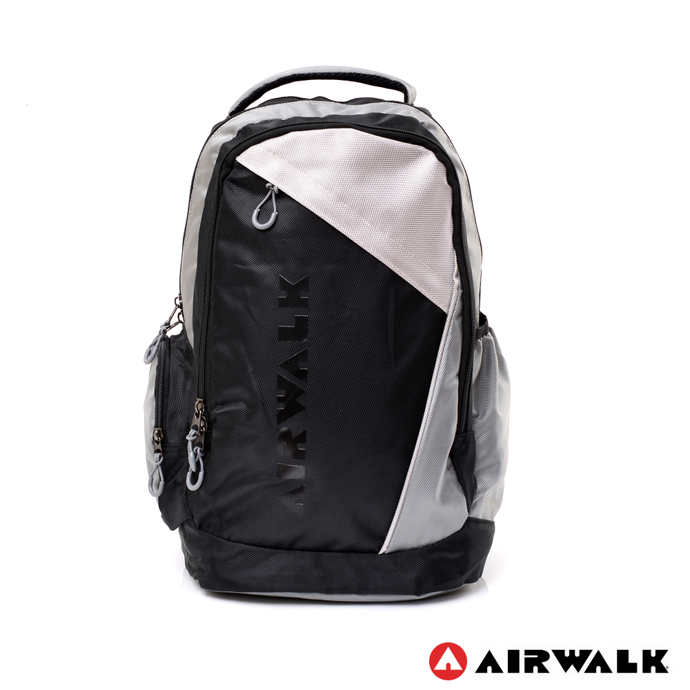 AIRWALK - 大容量雙色輕型後背包 - 黑灰