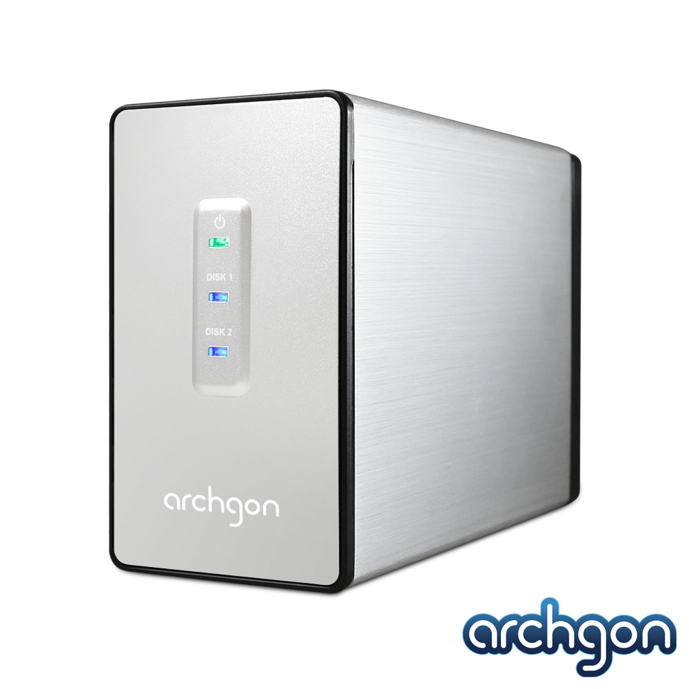 archgon 2.5吋 USB3.0 2bay磁碟陣列外接盒 MH-2622RD-U3J