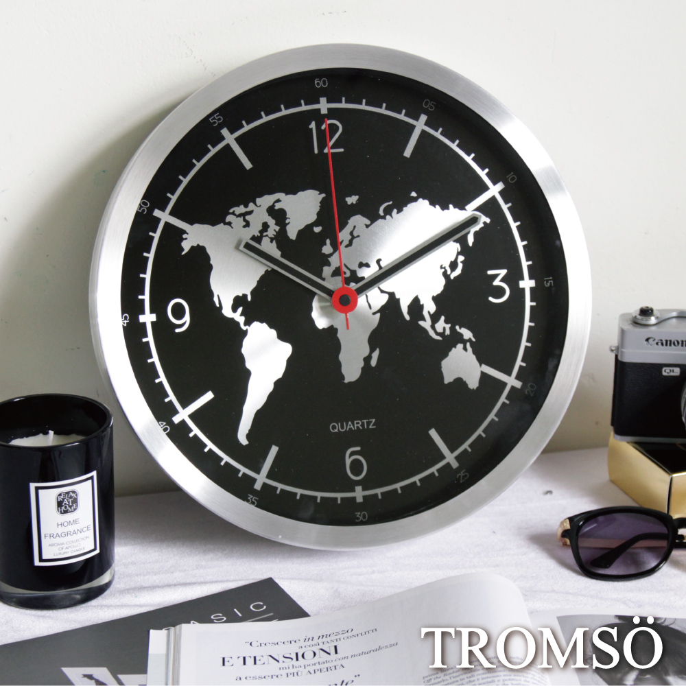 TROMSO風尚義大利金屬時鐘-金屬地圖