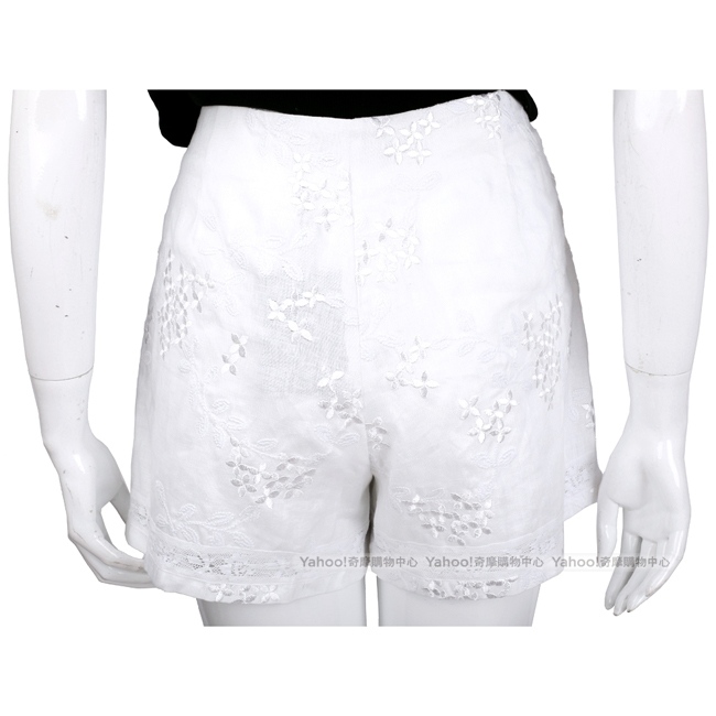 ERMANNO SCERVINO 白色刺繡雕花短褲