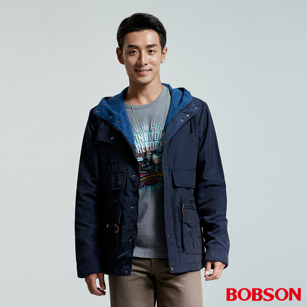 BOBSON 男款刷毛連帽外套