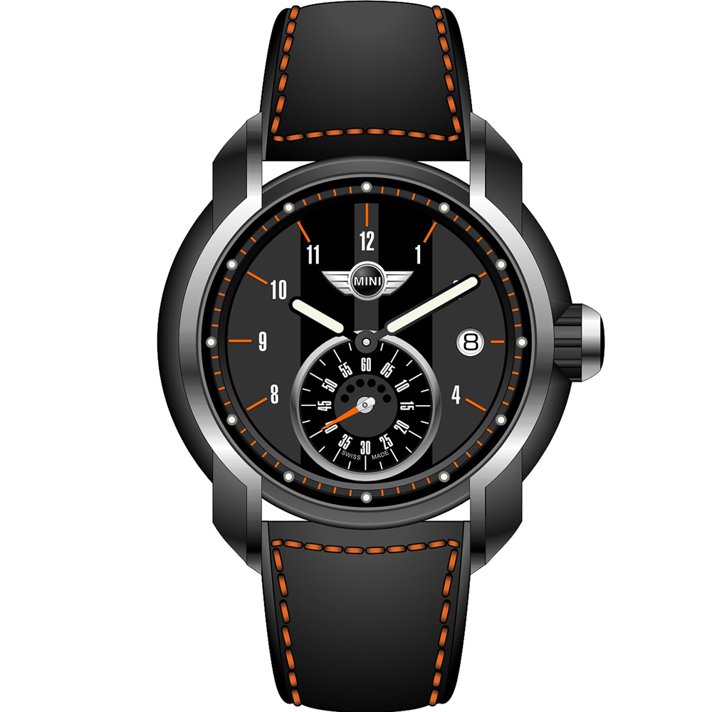 MINI Swiss Watches  簡約休閒腕錶-黑x灰/42mm