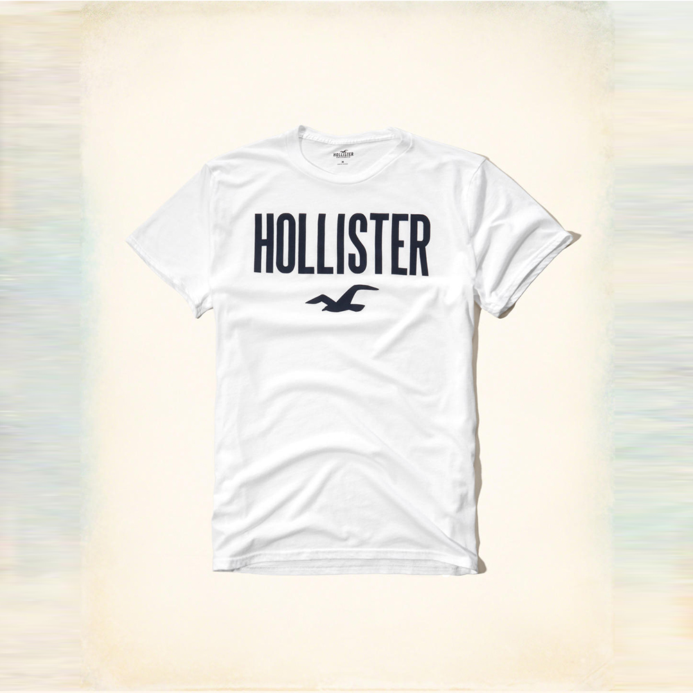 HCO hollister 海鷗 經典印刷文字 大海鷗圖騰短袖T恤-灰色